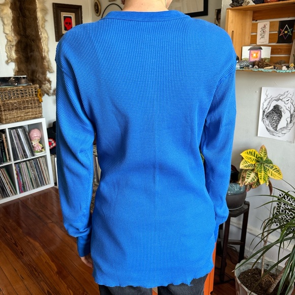 🏴☠️ SOLD 🏴☠️ Vintage 70s 80s Fruit of the Loom Blue Waffle Thermal ~ Size XL - Picture 8 of 8